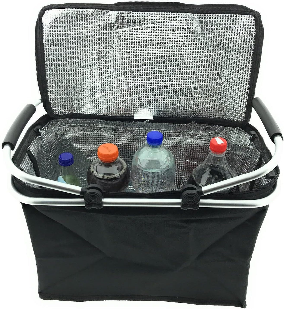 XXL Kühltasche Thermo Einkaufskorb Picknick Kühlbox Campingtasche faltbar stabil Rot Schwarz Grün, S