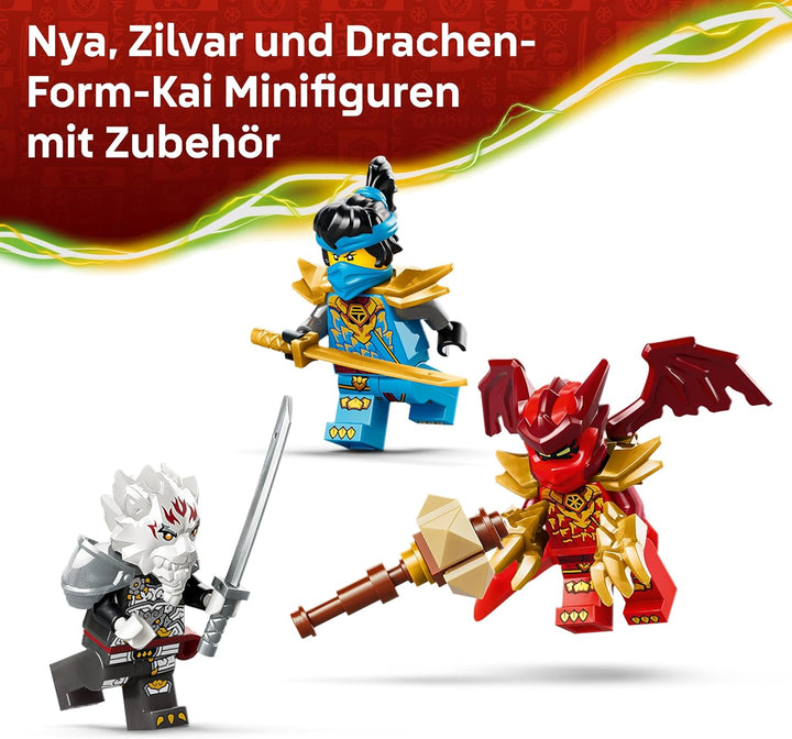 LEGO NINJAGO Zilvar auf seinem Drachentier Grimtak - Ninja Spielzeug mit Actionfigur, 3 Minifiguren