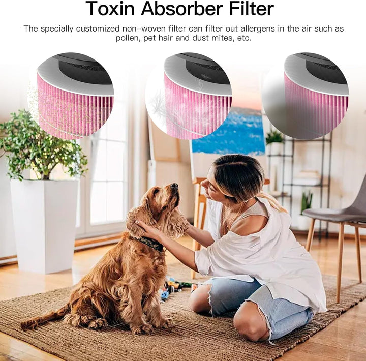AIRTOK Luftreiniger AP0601 Ersatzfilter 2er Set, 4-Stufiges Filtersystem, H13 True HEPA Filter (Nur