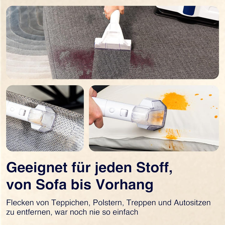 Samako Teppichreiniger Polsterreiniger – Kompaktes Handgerät für Teppiche und Sofas, Leistungsstarke