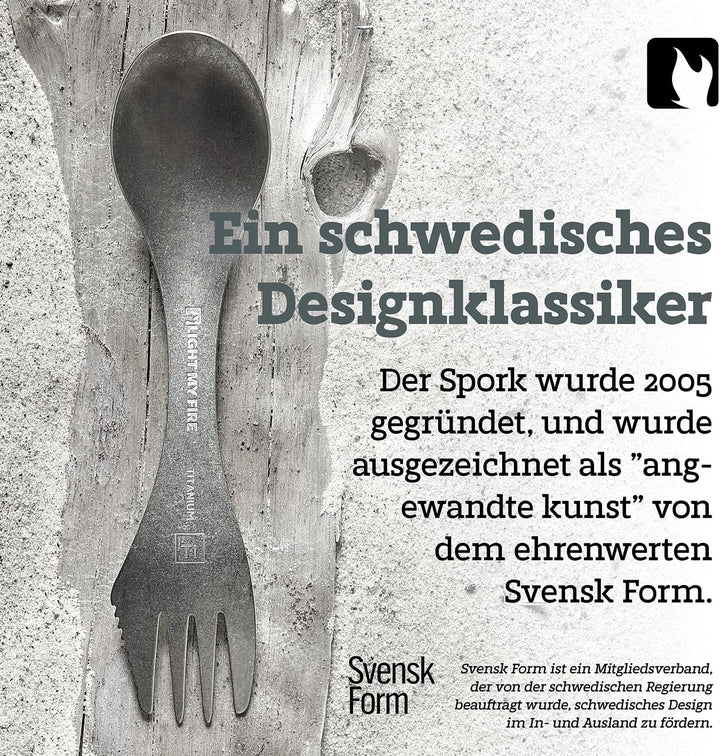 Light My Fire Göffel Titan Spork - 3-in-1 Campingbesteck mit Löffel, Gabel und Messer - Leicht und T