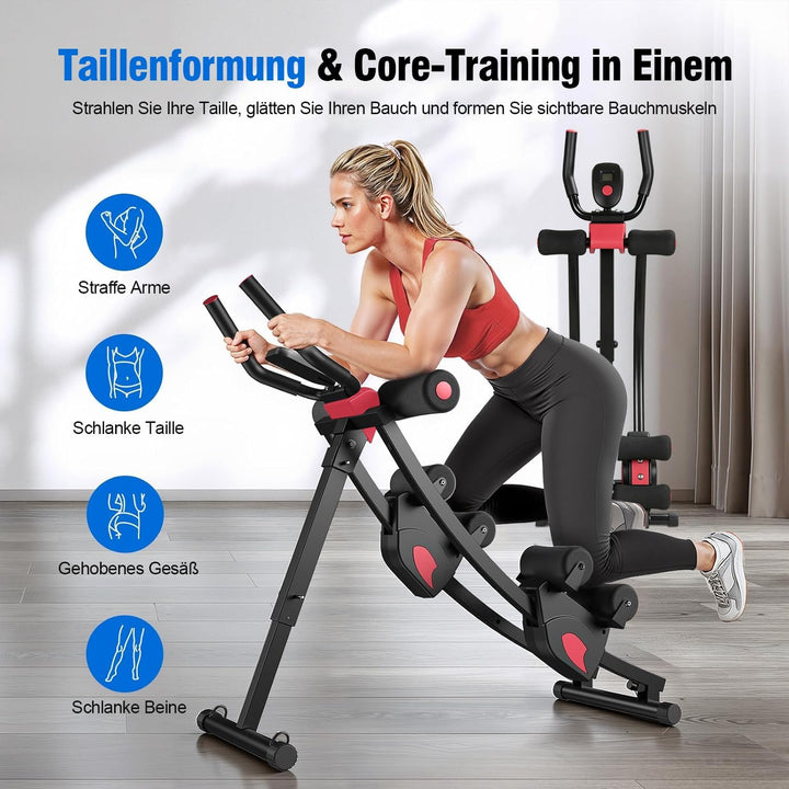 Bauchtrainer für Zuhause, Multifunktionale Trainingsgerät Klappbar für Ganzkörpertraining, Bauchmusk
