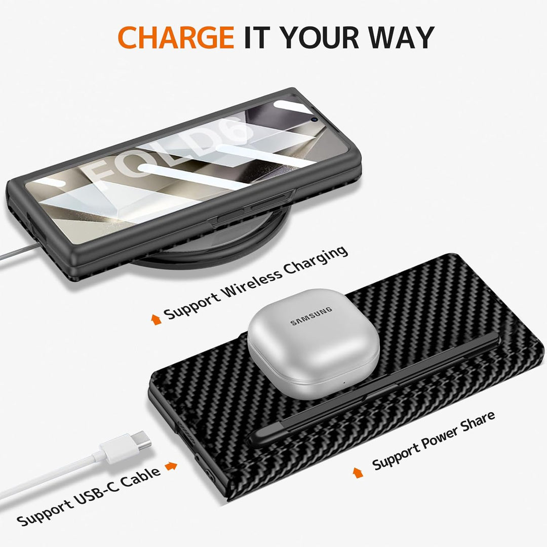 NINKI für Samsung Galaxy Z Fold 6 Wallet Case mit Kartenhalter, Kickstand, Kabelloses Laden Kompatib