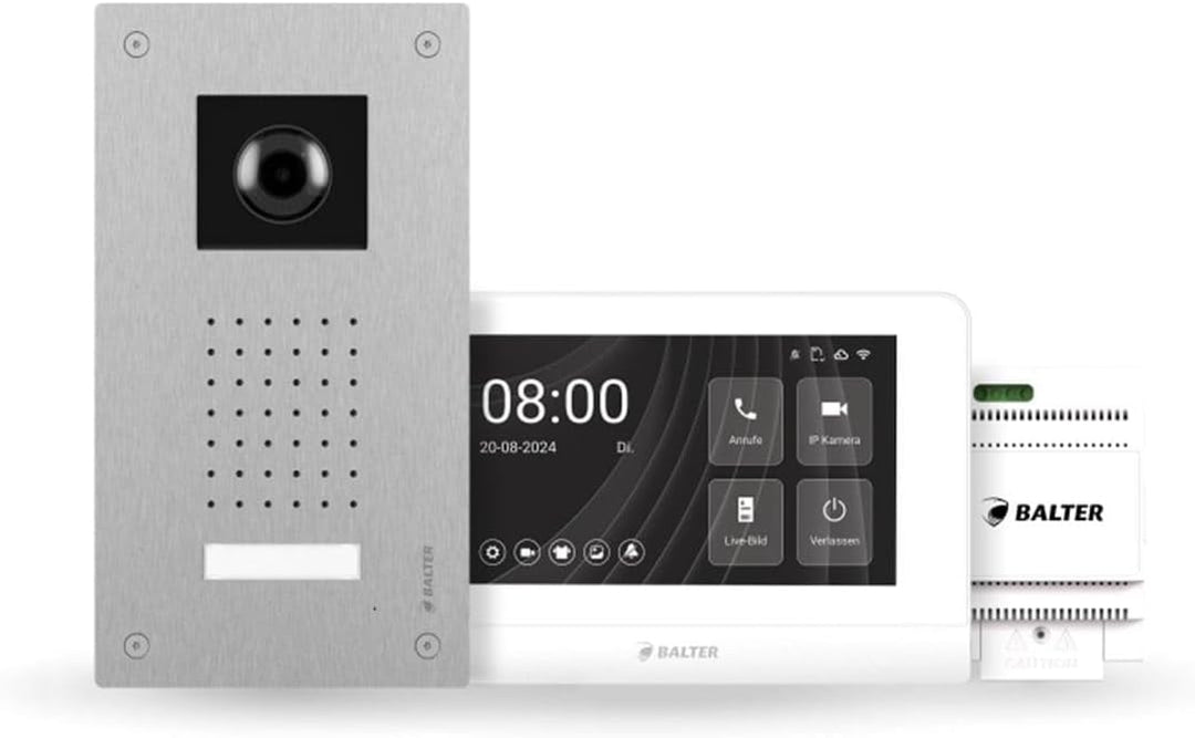 Nonic Balter ENTRI L Video Doorbell Unterputz Türklingel mit Kamera und 2X 7 Zoll Touchscreen HD WLA