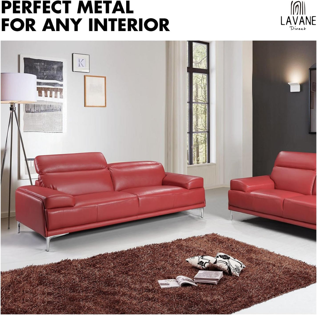 La Vane 4er Set Metall Möbelfüsse (17cm Höhe) Weiss/Gold - Diamant-Dreieck Design für Schrank, Sofa,