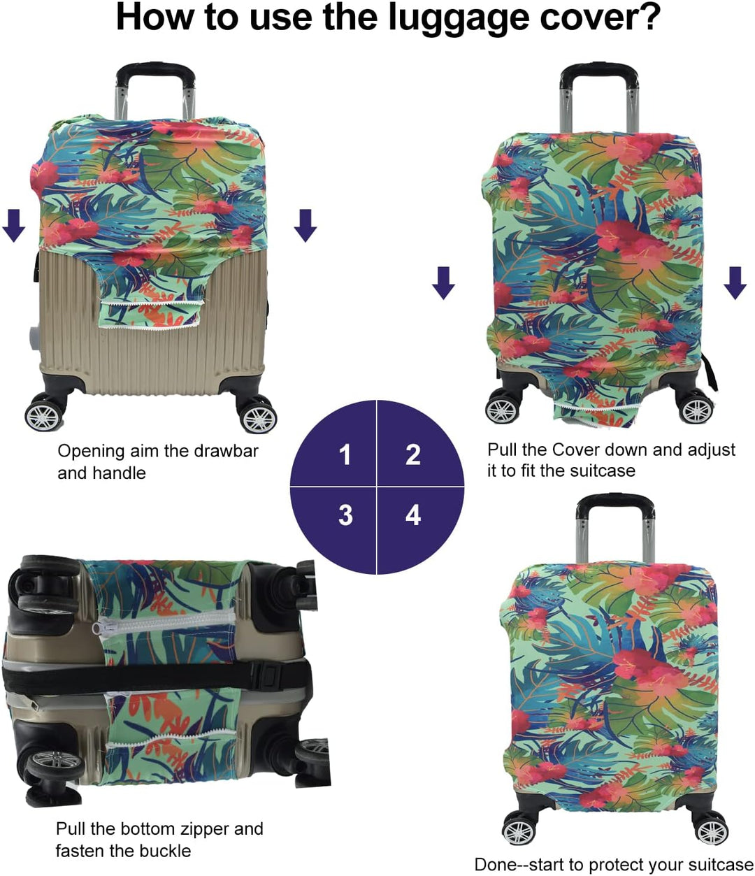 Reise Gepäck Abdeckung, Koffer Protector Tasche passt 19-20 Zoll Gepäck Colorfulmaple Multicolor S: