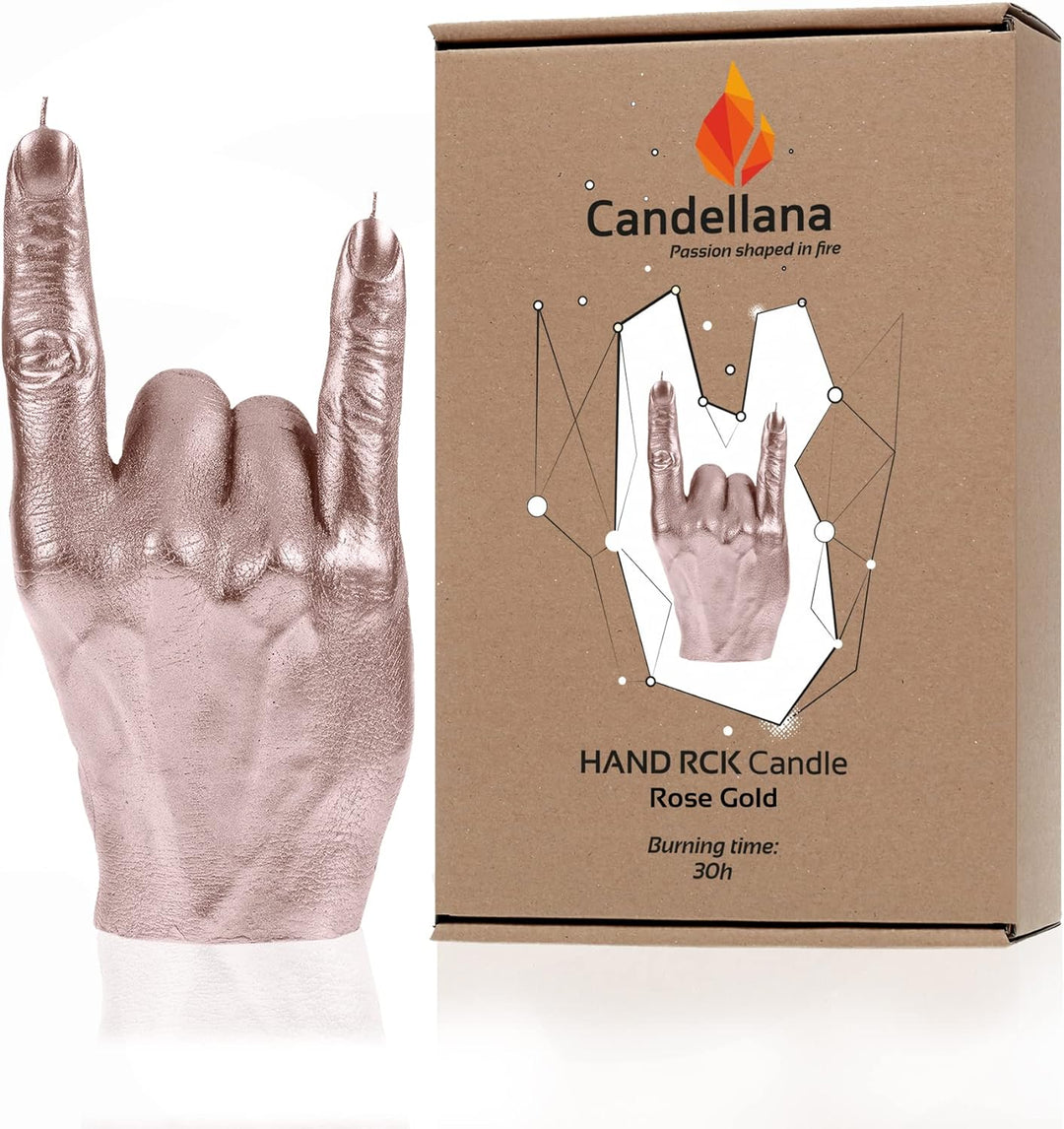Candellana Hand RCK Kerze - Hand Figur - Coole Deko - Gothic Deko - Grunge Deko Kerze - Heavy Metal