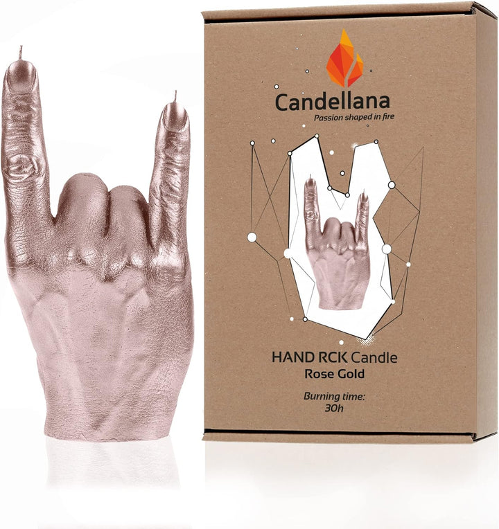 Candellana Hand RCK Kerze - Hand Figur - Coole Deko - Gothic Deko - Grunge Deko Kerze - Heavy Metal