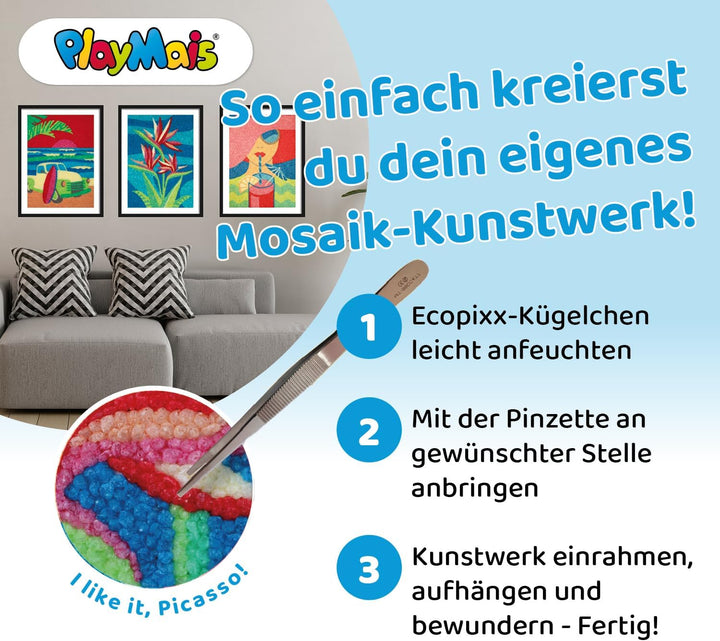 Playmais® Diamond Painting ECOPIXX PICTURE Good Vibes 275 x 375mm I Mosaik Bastelset aus Maisgriess