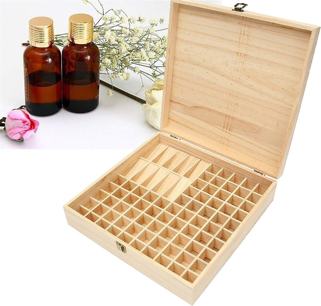 RoseFlower Bambus Ätherisches Öl Organisator Behälter Duftöle Display Ständer, 85 Löcher Aufbewahrun