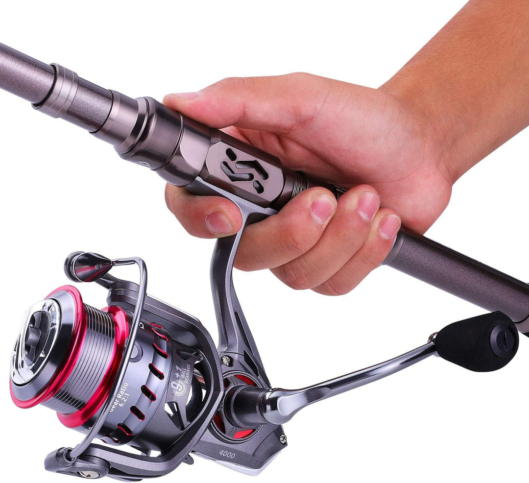 Sougayilang Telescopic Fishing Rod - 24 Ton Carbon Fiber,CNC Machined Reel Seat, Comfortable Eva Han