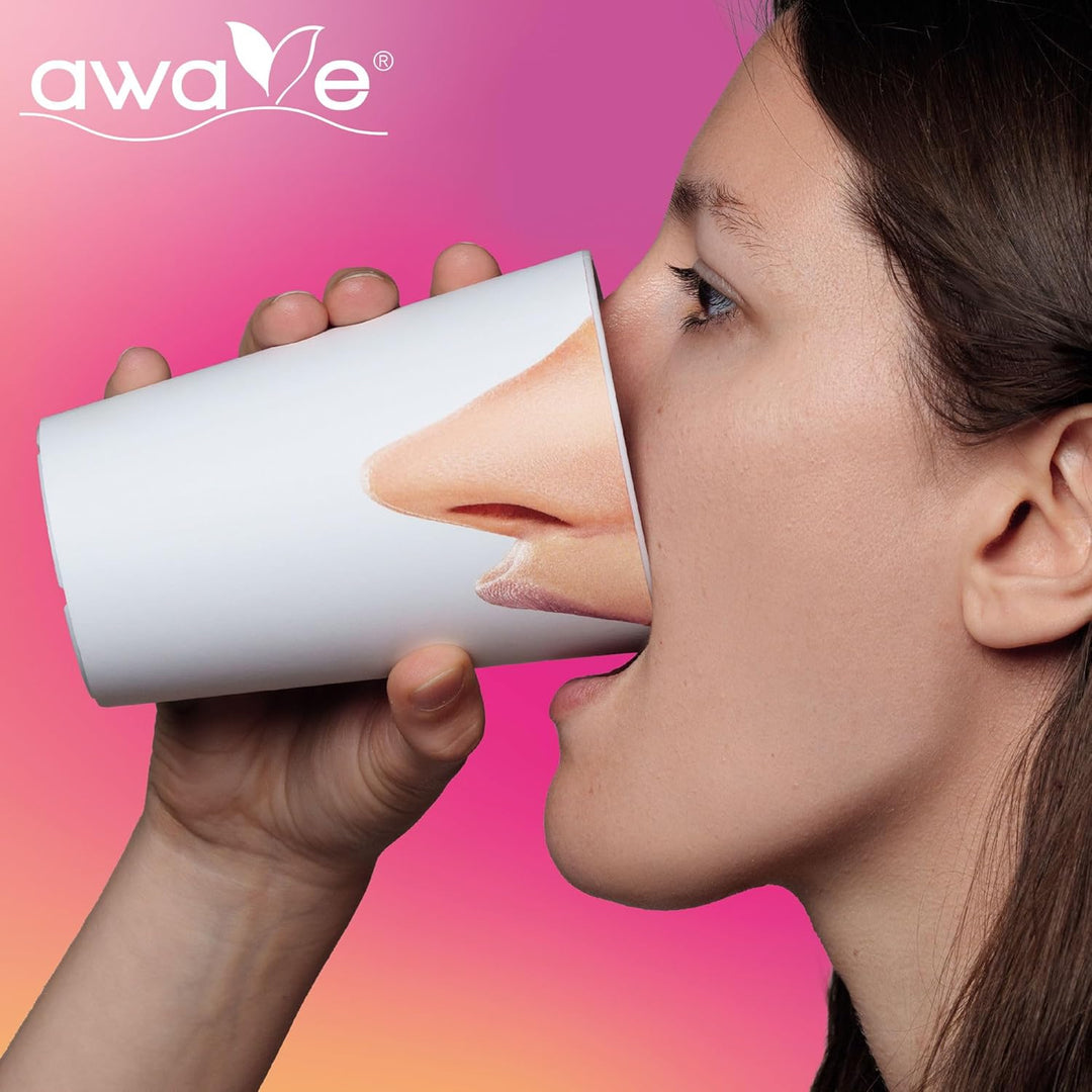 AWAVE Festival Becher Set 4-teilig aus rPET, 400 ml, mit Eichstrich, Stapelbar, Mehrweg Wiederverwen