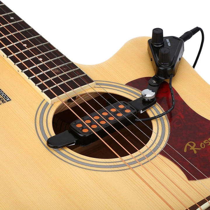 Magnetischer Tonabnehmer mit 12 Schalllöchern, Gitarren-Tonabnehmer, Akustikgitarren-Tonabnehmer, Gi