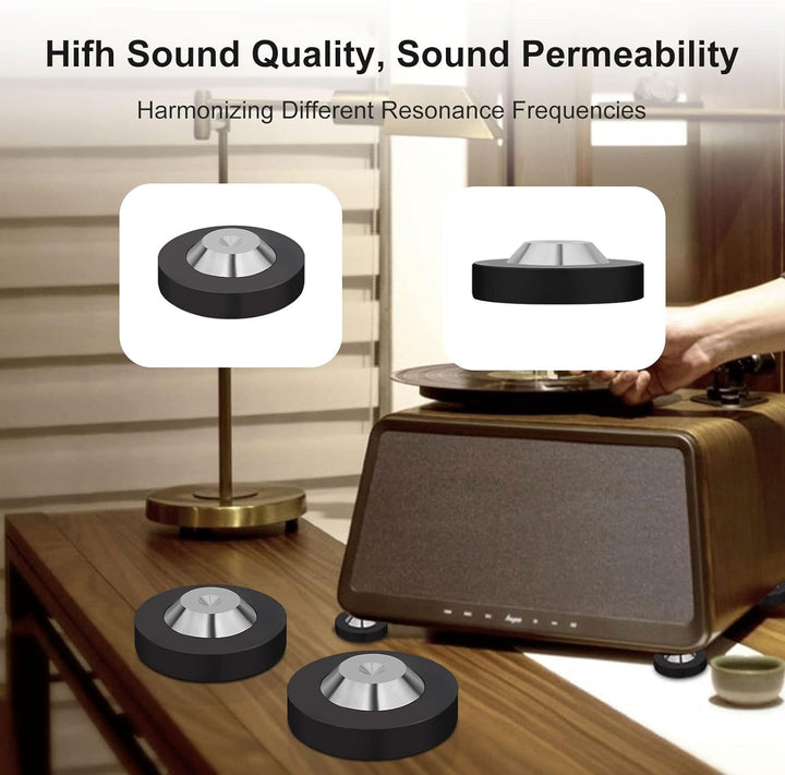 Lautsprecherfüsse 4 Pcs 39mm×13mm mit POM Edelstahl-Lautsprecherpads HiFi Geräte Füsse für HiFi-Laut