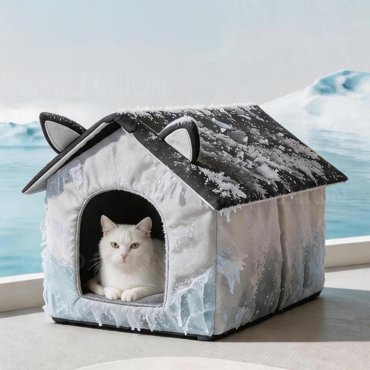 Kühlhaus für Katzen, Sommer, mit 8 Eisblöcken, Bettzeug für Hunde, faltbar, wasserdicht | Unterschlu
