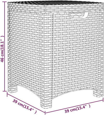 Garten-Aufbewahrungsbox PP Rattan 39x39x46 cm Gartenbox Auflagenbox Aufbewahrungstruhe Gartentruhe K