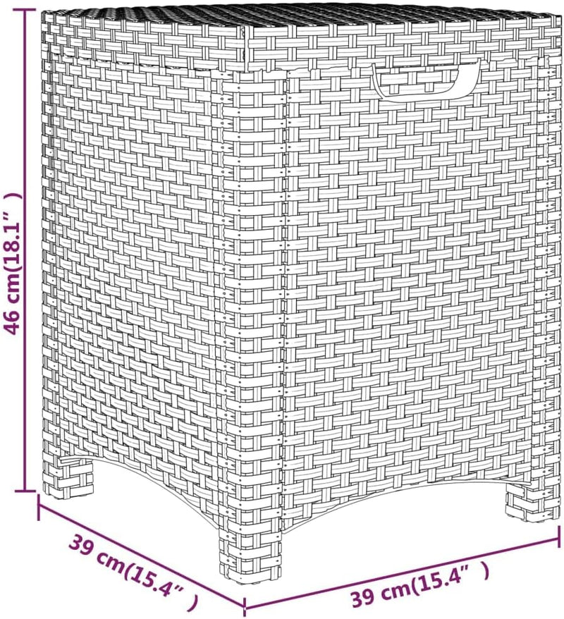 Garten-Aufbewahrungsbox PP Rattan 39x39x46 cm Gartenbox Auflagenbox Aufbewahrungstruhe Gartentruhe K