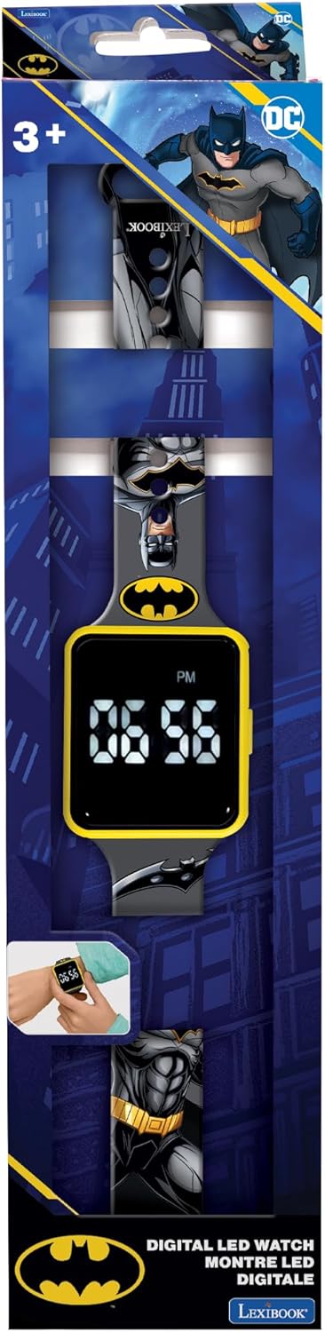 Lexibook, Batman, Digitaluhr, 12-Stunden- oder 24-Stunden-Zeitanzeige, Blau, DMW060BAT EinheitsgroBe