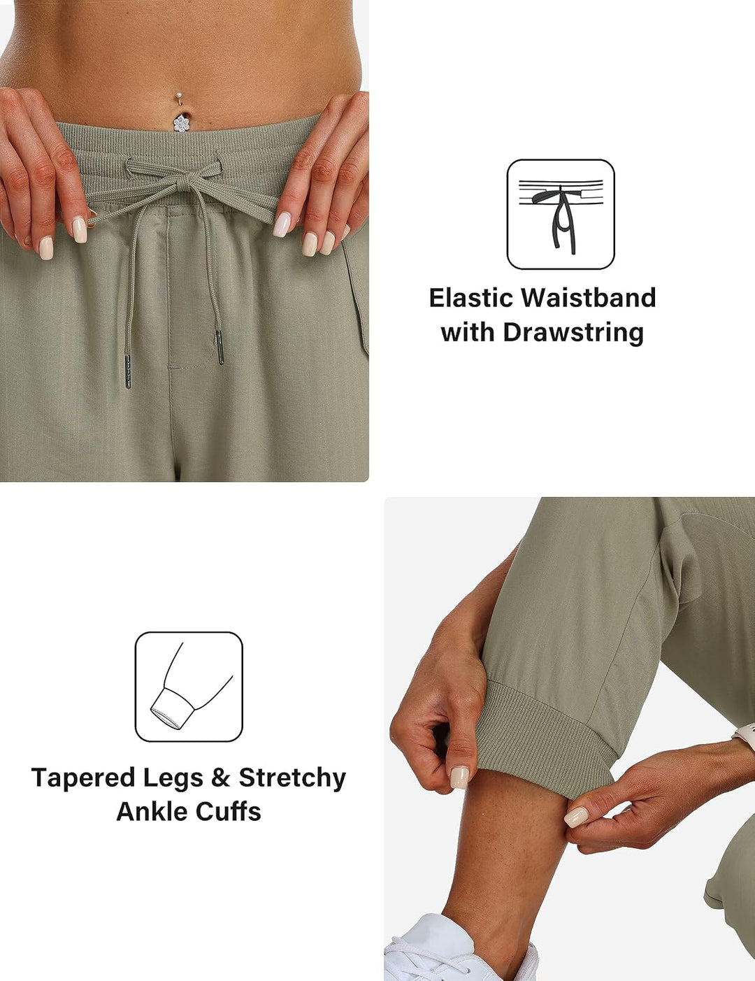 JINSHI Hosen Damen Cargohose Wanderhose Leichte Jogginghose Freizeithose Funktionshose Outdoorhose m