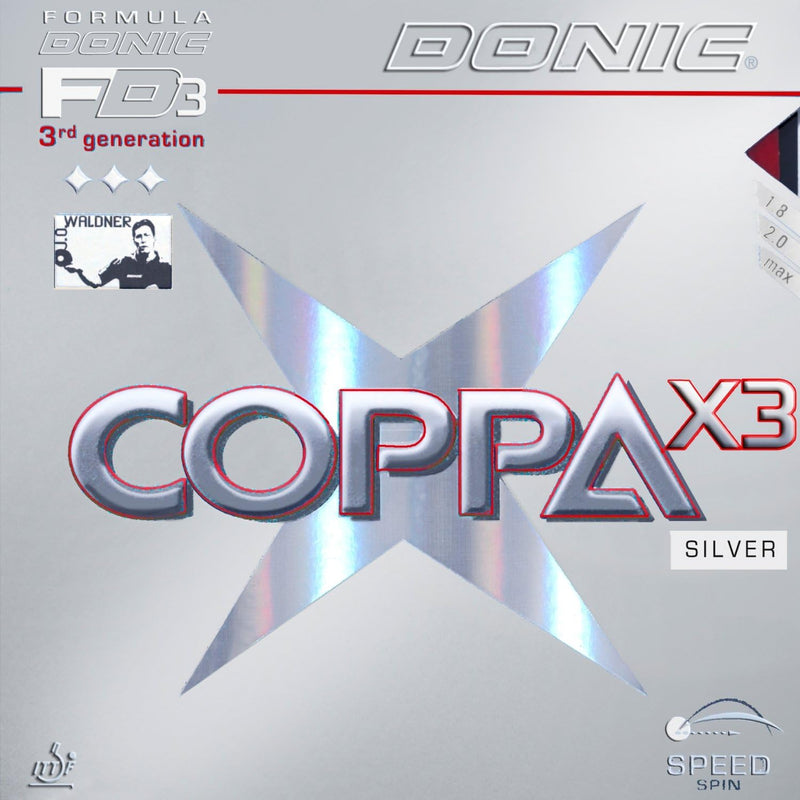 DONIC Coppa X3 Silver, TT-Belag, OVP, inkl. Lieferung rot max., rot max.