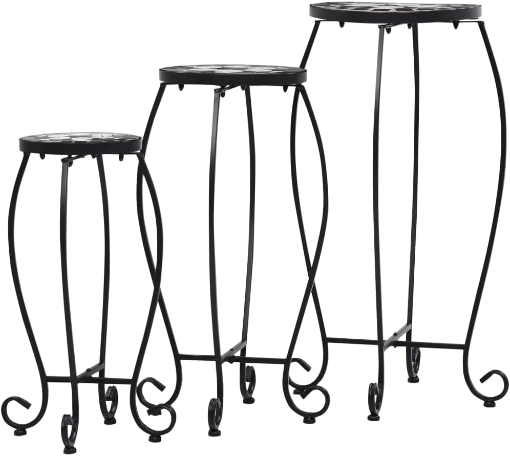 puraday Mosaik-Tische Beistelltisch Outdoor Gartentisch Rund Gartentisch Mosaik Beistelltisch Metall