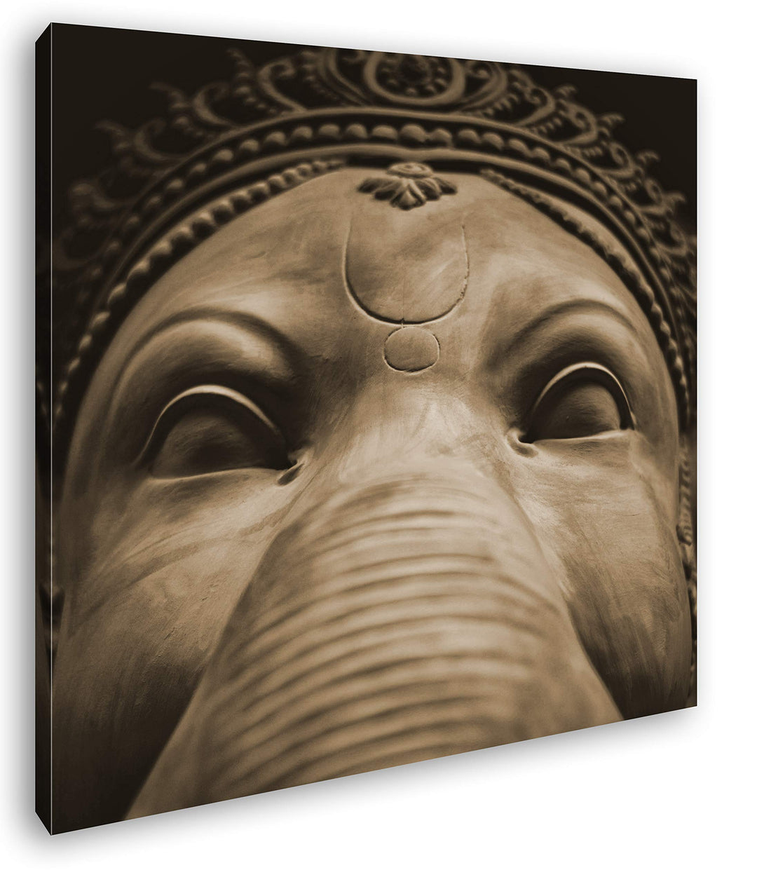 deyoli indische Elefanten Gottheit Format: 70x70 Effekt: Sepia als Leinwandbild, Motiv fertig gerahm