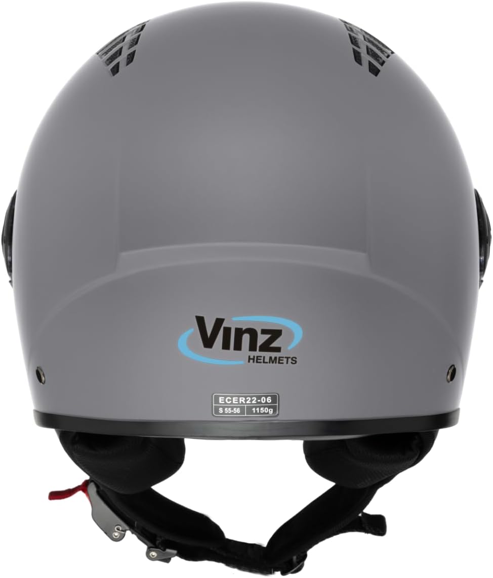 VINZ Como Jethelm mit Visier Herren und Damen | in Gr. XS-XL | Roller Helm Jet Helm Mopedhelm | ECE