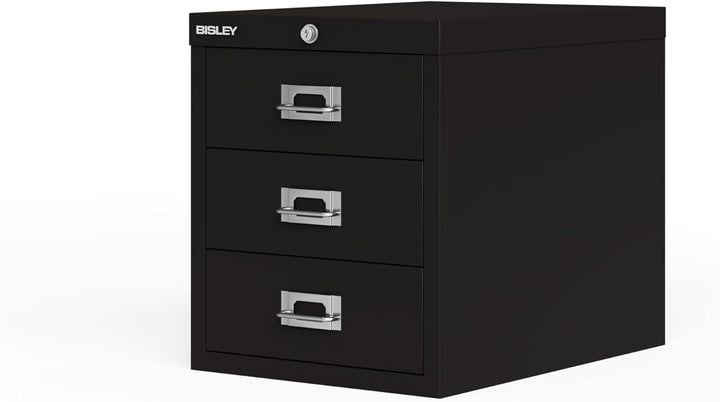 BISLEY MultiDrawer, LA123, DIN A4, 3 Schubladen, 633 schwarz, Metall, Schwarz