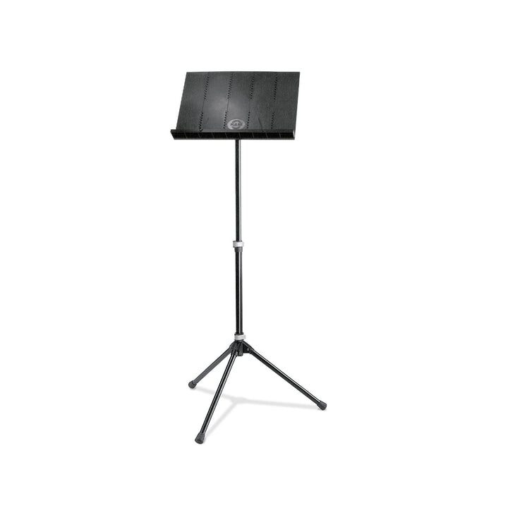 K&amp;M 12120 Orchesternotenpult Schwarz – Faltbare Notenplatte - Von 54,5 - 122 cm ausziehbarer Notenst
