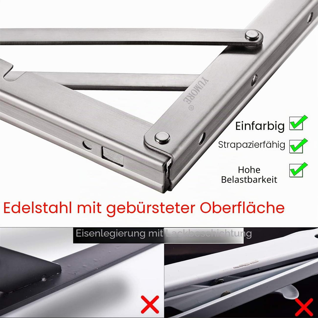 YUMORE Klappkonsole Schwerlast 300mm,YUMORE Regalträger Klappbar Edelstahl Klappregalhalterungen Wan