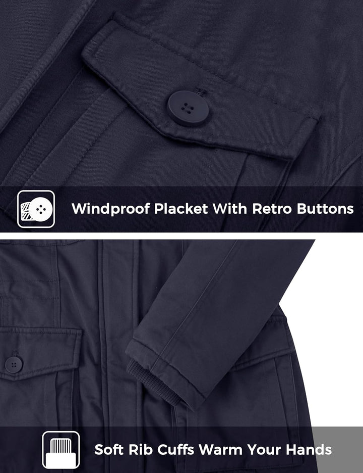 Wantdo Damen Klassische Baumwoll Jacke Warmer Fleece Mantel Winter Outdoor Parka Jacke Mittellanger
