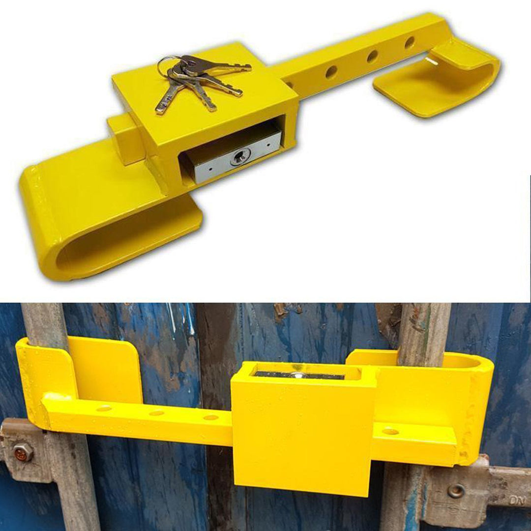 Containerschloss aus gehärtetem Stahl, Diebstahlschutz, inklusive Bügelschloss, 4 Schlüssel, 2-teili