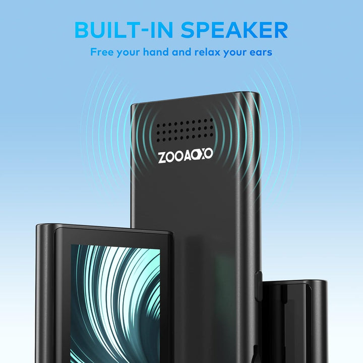 64GB MP3-Player, ZOOAOXO Music Player mit Bluetooth 5.2, Eingebauter HD-Lautsprecher, UKW-Radio, Dik