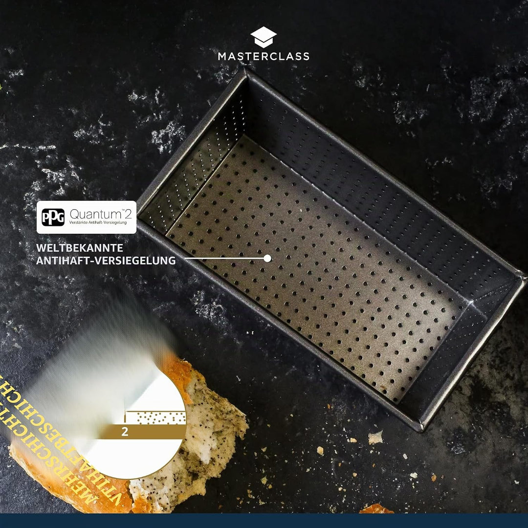 MasterClass Crusty Bake Brotbackform mit perforierten Löchern, 1 Pfund Brotbackform, Edelstahl-Backf