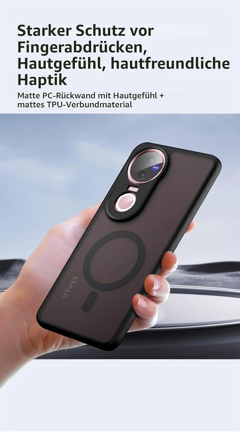 GIOPUEY Magnetische Handyhülle für VIVO V50/VIVO V50e Hülle, Case Kompatibel mit MagSafe, Matte PC Z