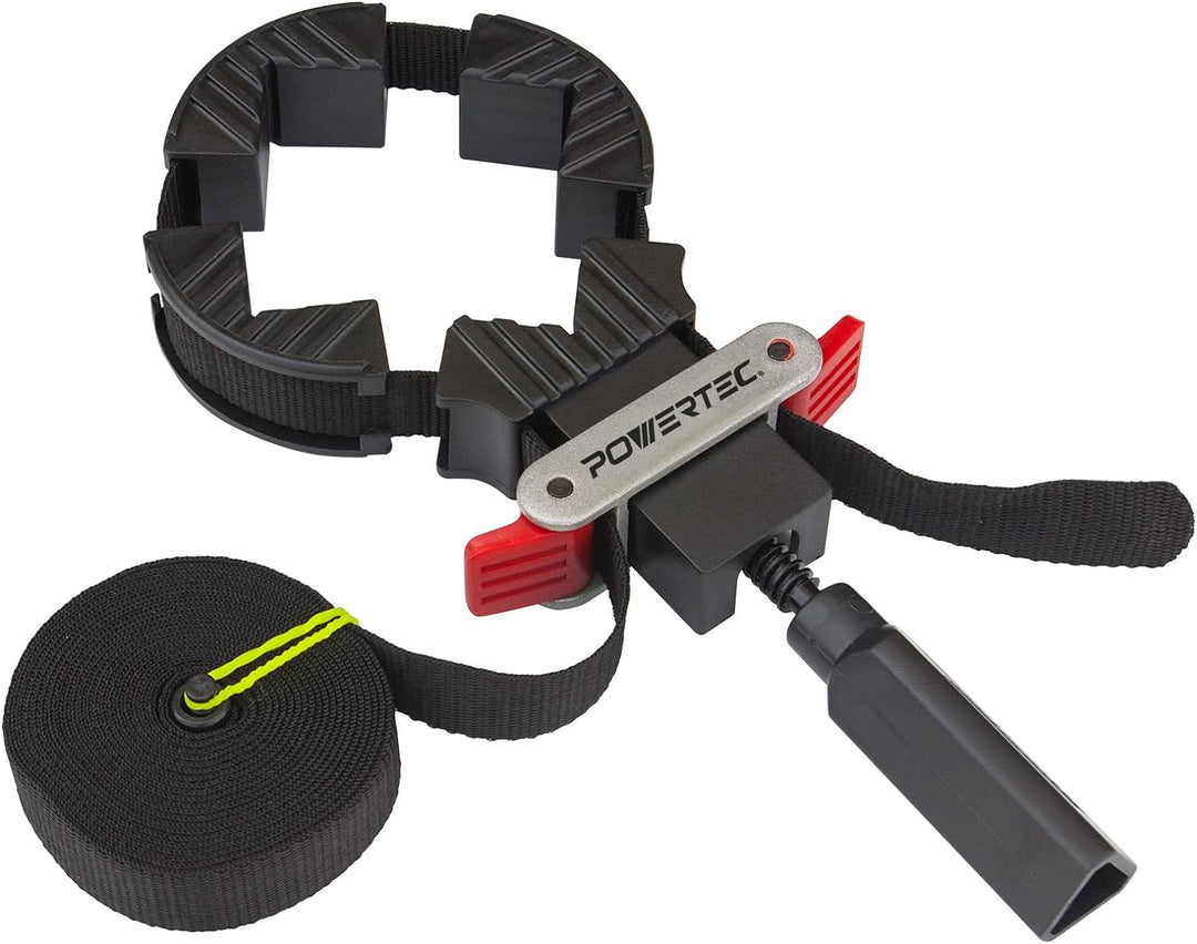 POWERTEC 71017 Schnellspannbandklemme | Holzbearbeitungsrahmen Klemmgurt Halter Basic, Basic