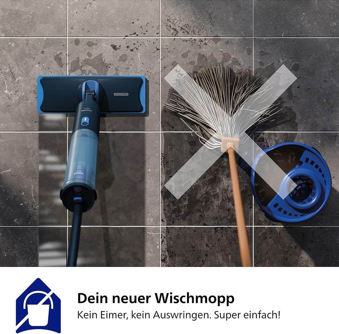 Philips OneUp 3000 Series elektrischer Wischmopp - 2X sauberere Böden², 2X schnelleres Wischen, kabe