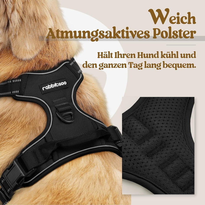 rabbitgoo No-Pull Hundegeschirr für grosse Hunde Welpengeschirr Einstellbar Weich Geschirr Sicher Ko
