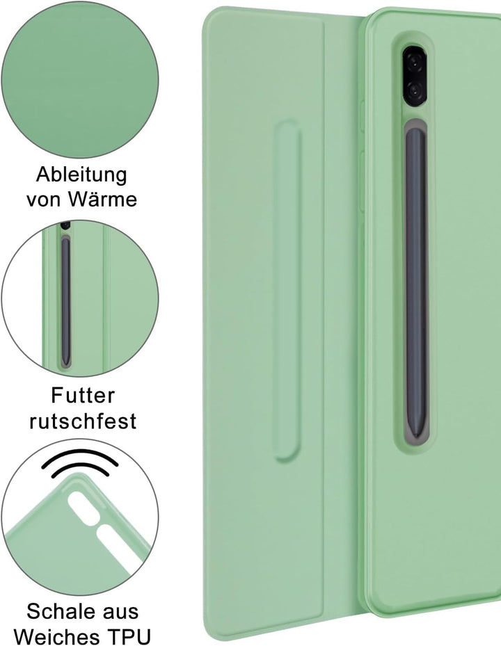 IVEOPPE Samsung Galaxy Tab S7 Fe Tastatur, Tastatur Hülle für Samsung Galaxy Tab S7 FE/S7+/S8+ 12.4'