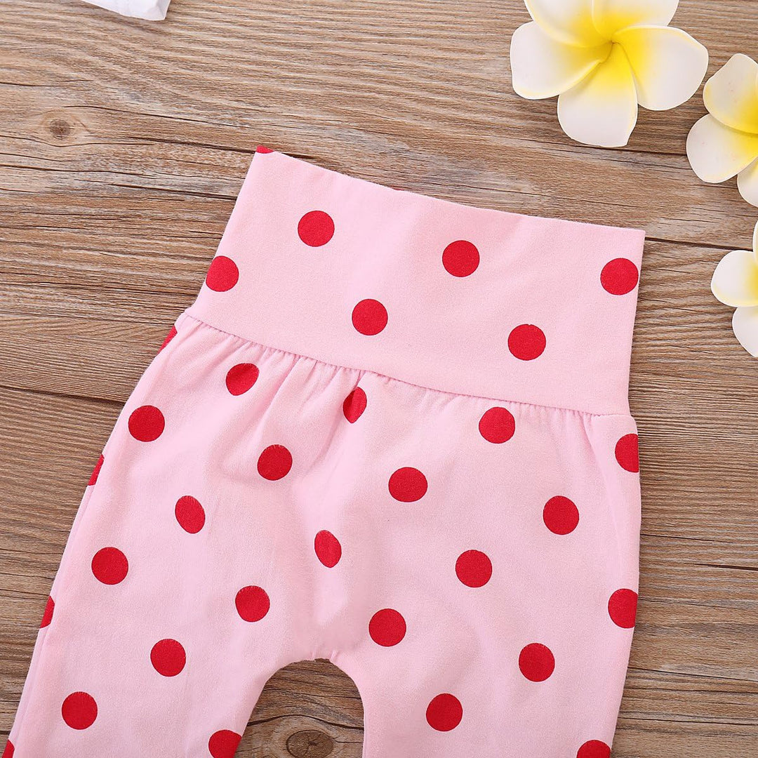 Neugeborene Baby Mädchen Kleidung Giraffe Strampler+Rosa Punkt Hose+ Hat 3Pcs Bekleidungssets 12–18