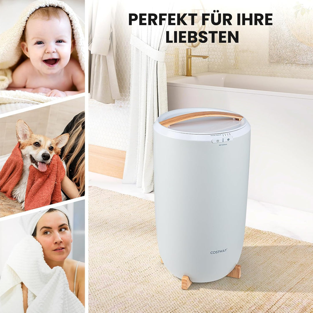 COSTWAY 20L Handtuchwärmer, Deckenwärmer mit Timer &amp; automatischer Abschaltung, Handtuchbehälter ele