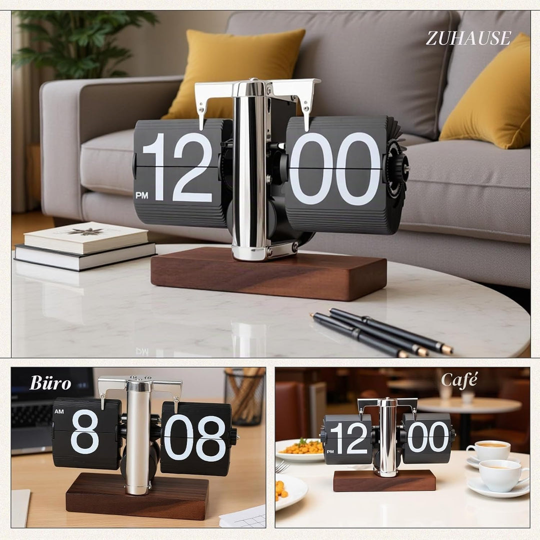 Gugxiom Flip-Tischuhr, Retro-Digitaluhr mit Umklappbarem Zifferblatt, Automatische, Batteriebetriebe