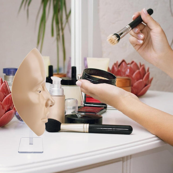 TOATELU Silikon Make-up-Übungsgesicht: Wiederverwendbare Übungskopf mit Ständer, Wimpernverlängerung