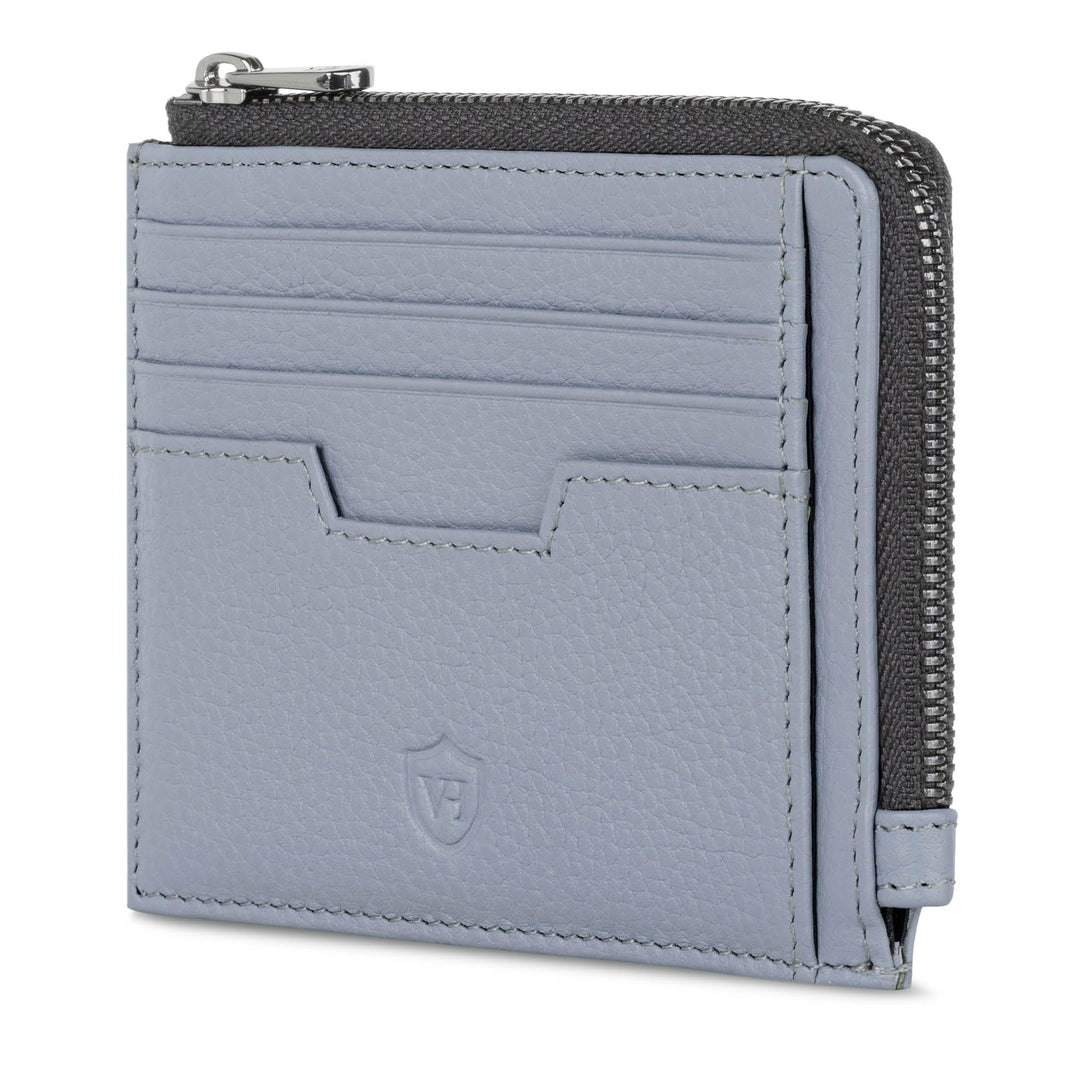 VON HEESEN Leder Kartenetui Geldbörse Herren & Damen Kreditkartenetui (Medium, Hellblau) Hellblau 02