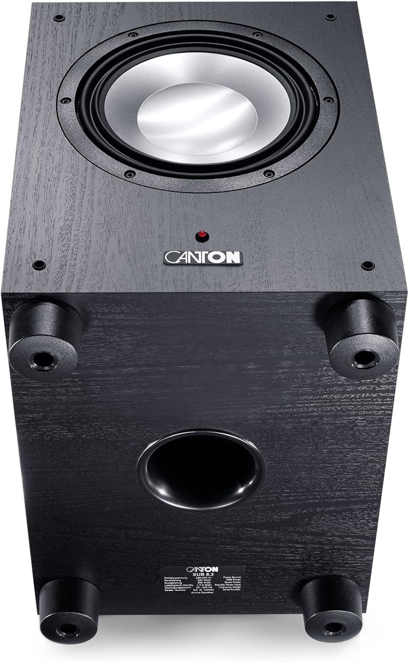 Canton Sub 8.3 Aktivsubwoofer (200/280 Watt) schwarz (Stück)