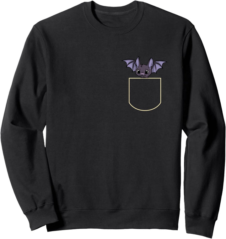 Lustiges Fledermaus Brusttasche Geschenk Flughund Pocket Sweatshirt