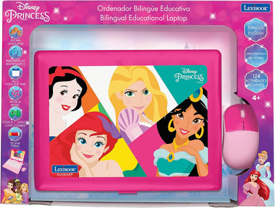 LEXIBOOK JC598DPi2 Disney Princess Lern- und Zweisprachiger Laptop Spanisch/Englisch Mädchen Spielze