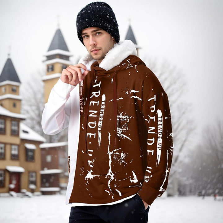 Hoodie Herren Kapuzenpullover Pullover，Herren Techwear Hip Hop Patchwork Unisex Streetwear Sweatshir