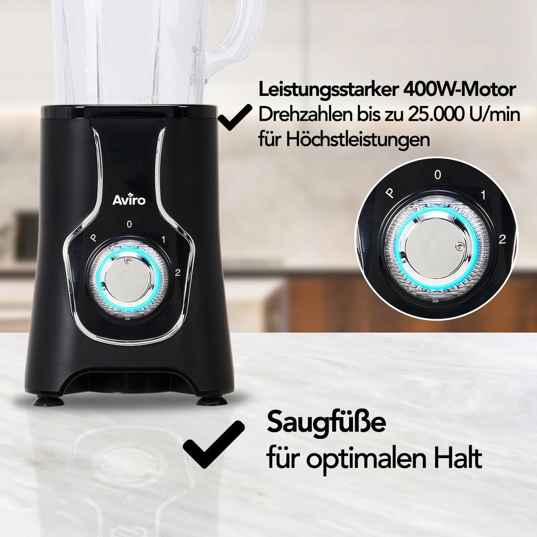 Brixy Blender - Smoothie Maker - 3-in-1-4 Becher - 1000ML Kanne - Mini Blender - Schwarz