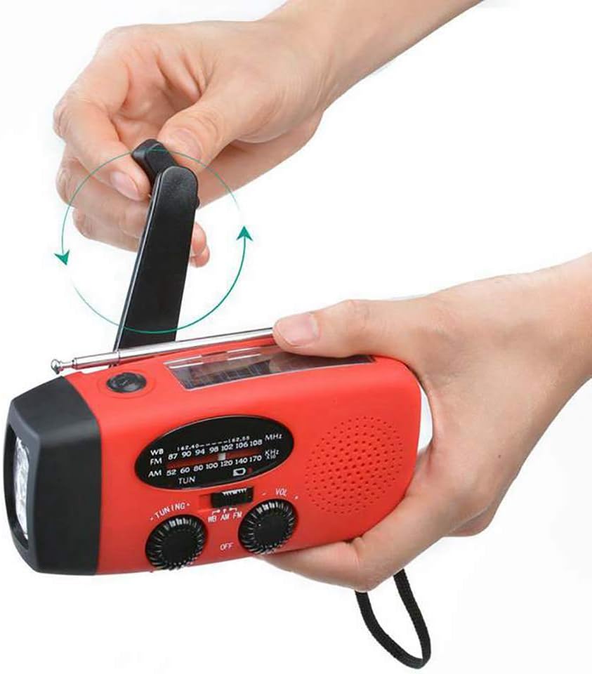 Solar Handkurbel Radio,2000 mAh Solar Handkurbel Dynamo Radio mit LED Taschenlampe Batterieleistung